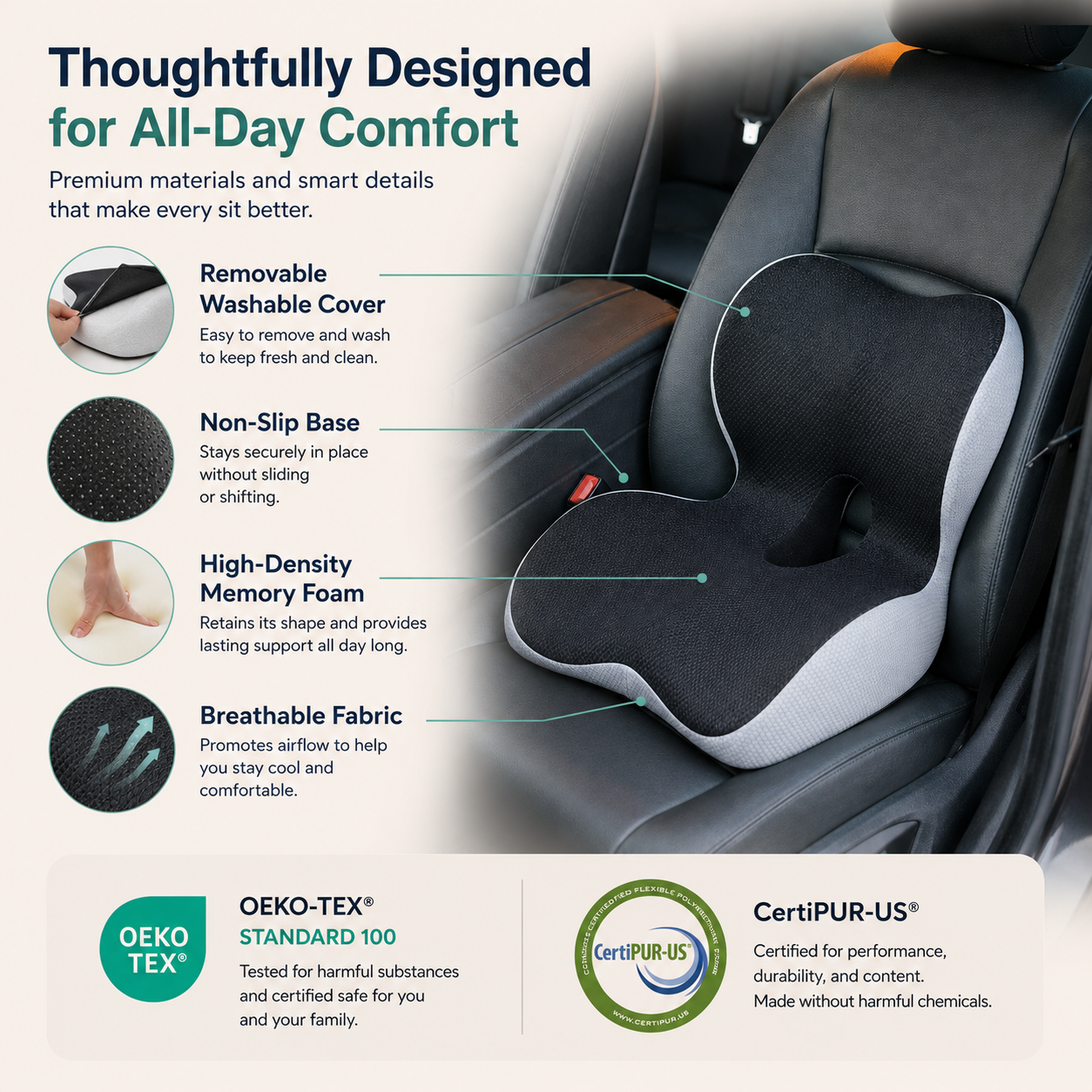 SpineCradle | 3-in-1 Driver's Posture Support System for Rideshare Drivers
